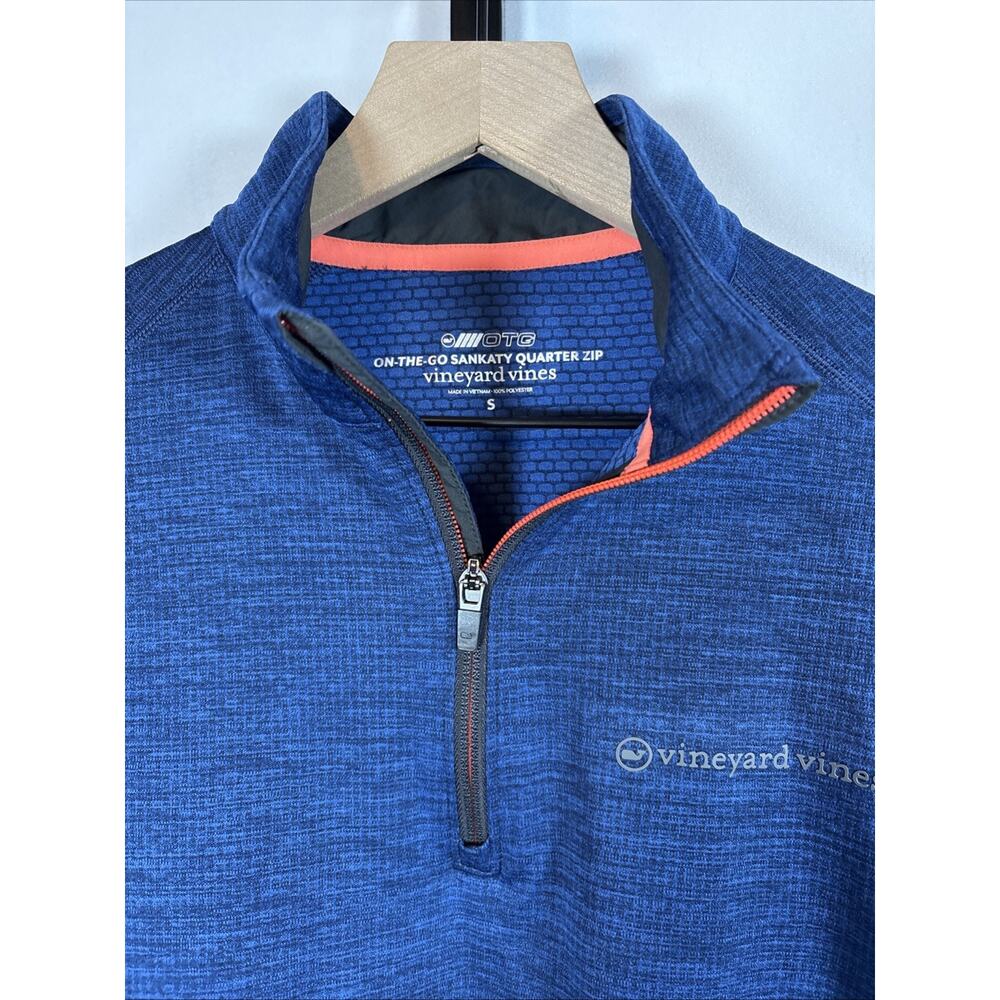 Vineyard Vines On The Go Sankaty 1/4 Zip Pullover Men's Small Blue Golf Preppy - Picture 3 of 7